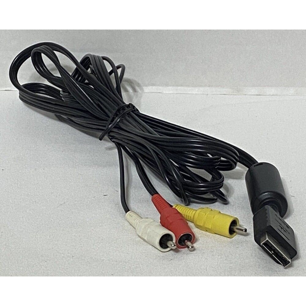 Oficial Genuine Sony PlayStation PS1 PS2 PS3 AV Audio Video Cable Cord RCA 8ft